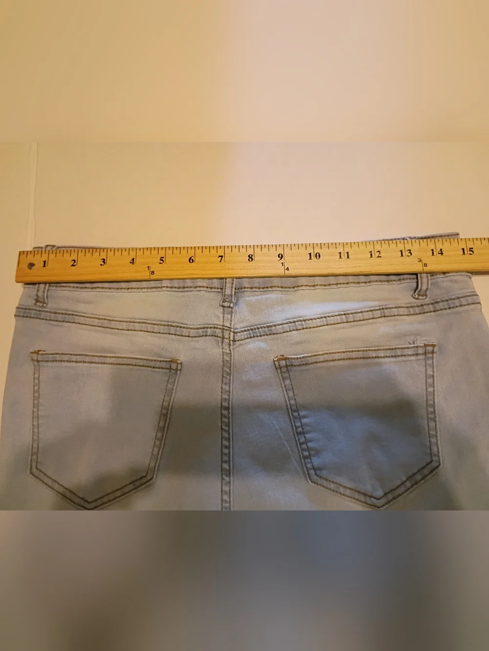 Simpl‎ Young Women's Light Blue High-Rise Button-Fly Flare Jeans Sz L